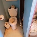 recessed toilet area