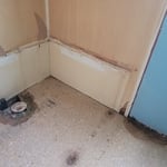 after removal of pre-built shower