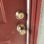 New deadbolt and doorknob installed.