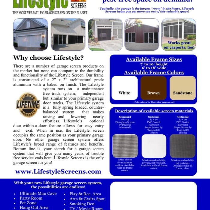 Lifestyle Garage Screens