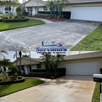 Concrete driveway pressure washing