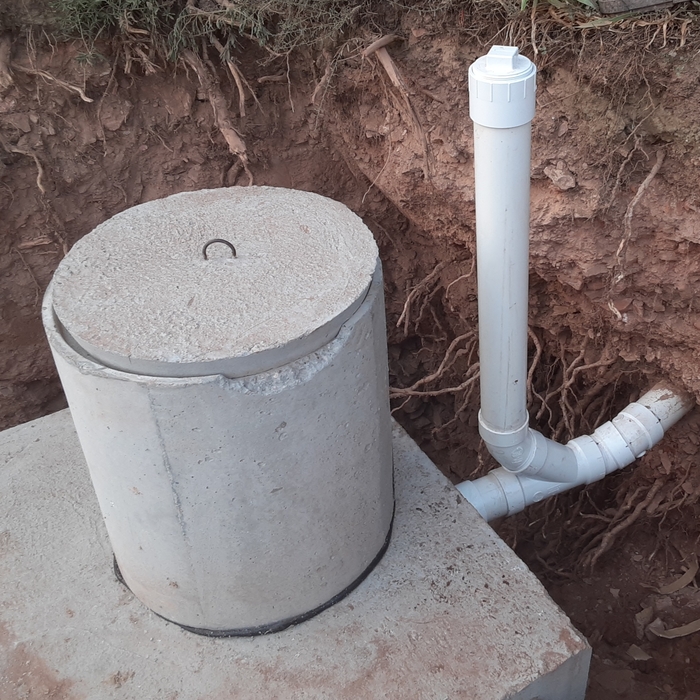 House facing cleanout installed