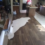 Torn Linoleum on left and Padding at top n Right