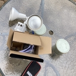 Removed old damaged motion sensor light.