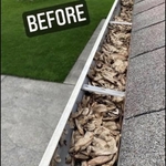 Gutters before being cleaned out