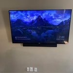 Tv mounted with hidden wires
