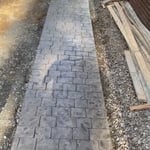 Stamped concrete walkway