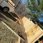 Privacy wood dog step