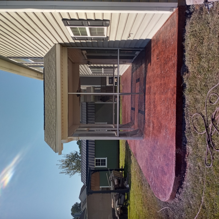 Stamped concrete patio