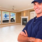 Grout Plus Technician and Clean Tile Floor