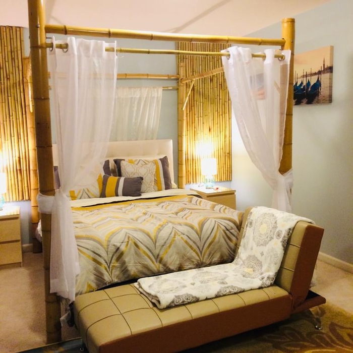 Custom-Built Bamboo Canopy and Bamboo wall