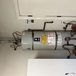 Old water heater on a stand