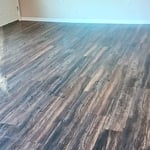 Installed wood flooring