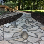 Flagstone Walkway with Flower