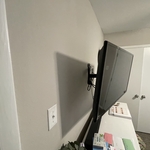TV swiveled from the wall