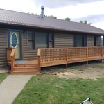Wrap around deck added to the addition