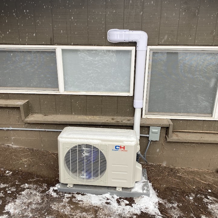 outdoor unit ground mount cold weather application