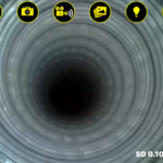 Ferret Camera view of unclogged pipe