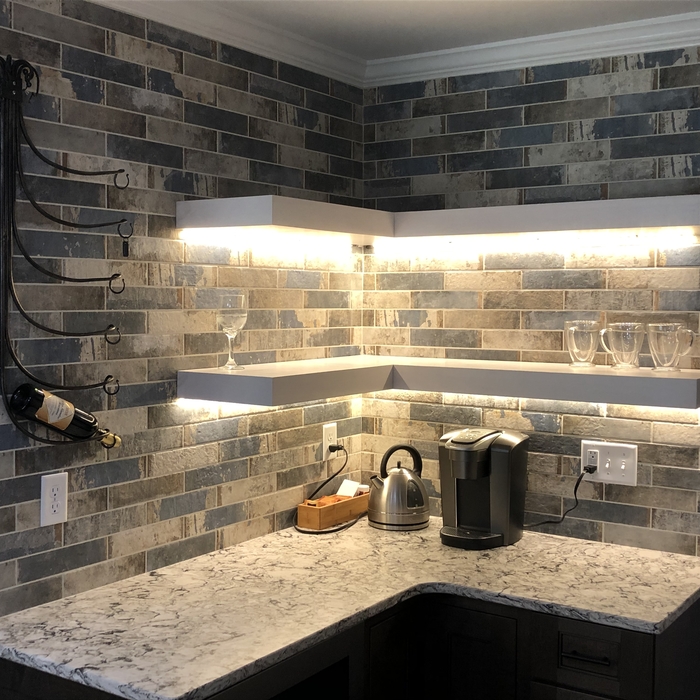 Floating shelf lighting