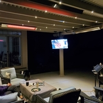 Pergola lighting, outdoor TV and infrared heaters