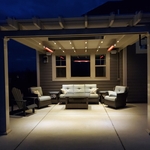 Pergola lighting, outdoor TV and infrared heaters