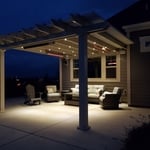 Pergola lighting, outdoor TV and infrared heaters