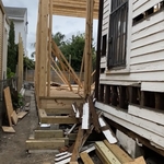 Framing walls of the addition to the house