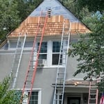Installing new vapor barrier and fishscale shakes