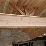 Beautiful custom cedar ceiling and accents