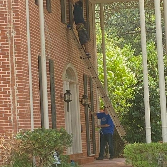 shutters and windows.