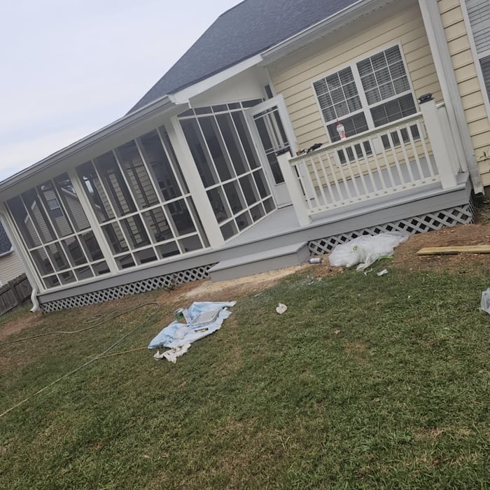 Added porch and gutter
