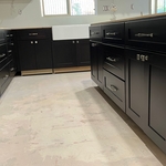 Between Oven and Island cabinets