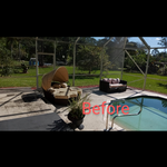 Pool screen frame before work.