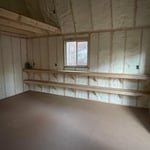 Open Cell Spray Foam on Wooden Shop