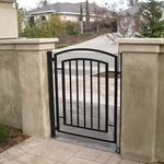 Square courtyard gate with rounded top