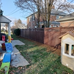 Walnut woodgrain fence