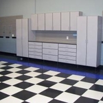 cabinets and workbench