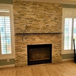 Fireplace Accent Wall with Free Hanging Mantle