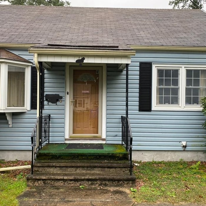 power wash front view of home