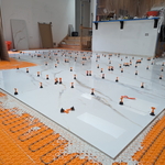 Large format tile floor