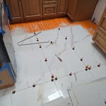 Large format tile floor