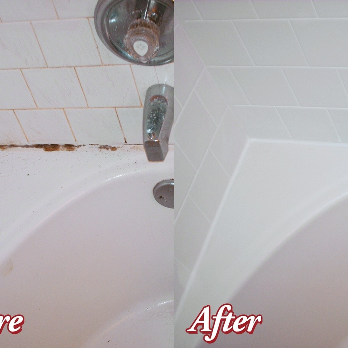 Clean and color seal tiled tub surround