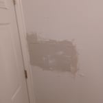 After repair of drywall and plaster of wall