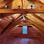 Cabin loft with accent lights