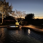 Backyard lighting around pool area