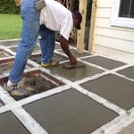 Paver and concrete patio