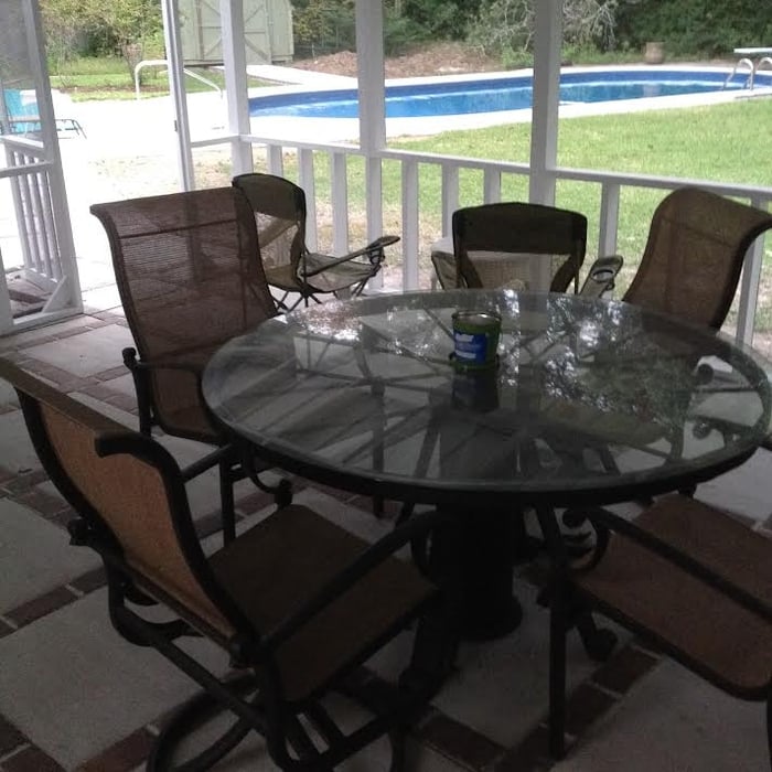 Paver & Concrete patio sunroom