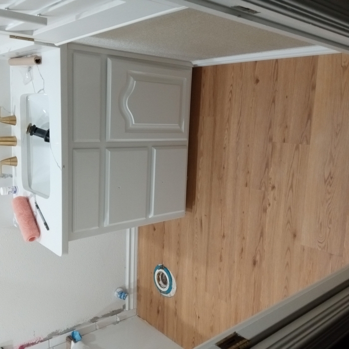 bathroom cabinets and floor