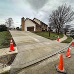 Concrete driveway with apron and curb