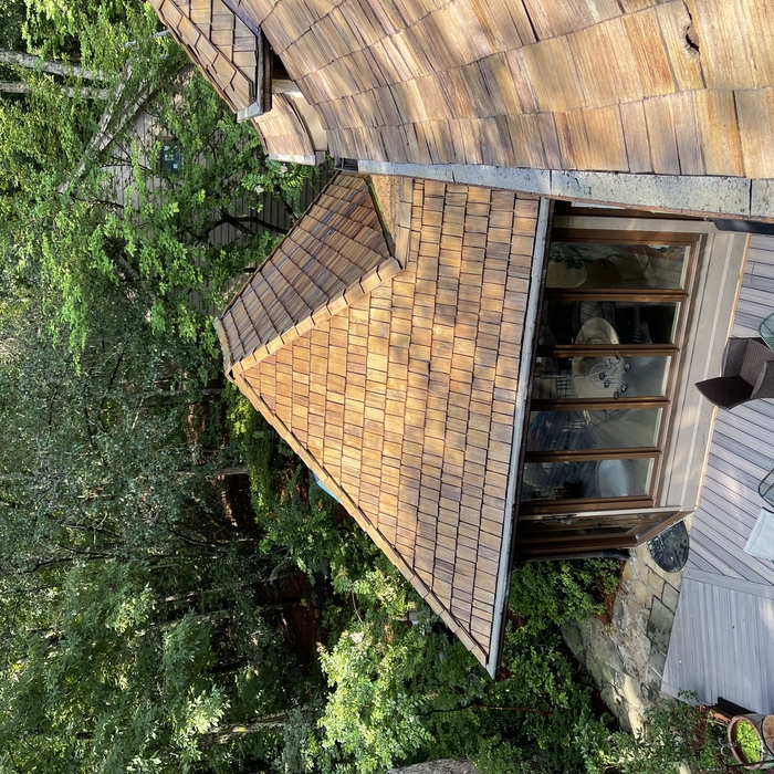 Cedar shake stained